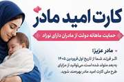 آغاز اجرای طرح «کارت امید مادر» برای حمایت از مادران دارای نوزاد